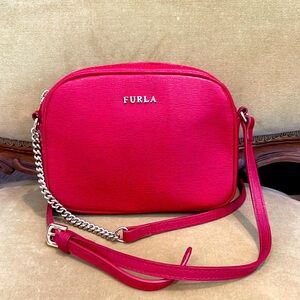 Furla Red Saffiano Leather Crossbody